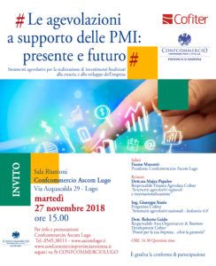 Convegno Confcommercio Provincia di Ravenna 27/11/2018 - Le agevolazioni a supporto delle PMI: presente e futuro