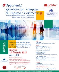 Convegno Confcommercio Provincia di Ravenna 19/02/2019 - Opportunità agevolative per le imprese del Turismo e Commercio