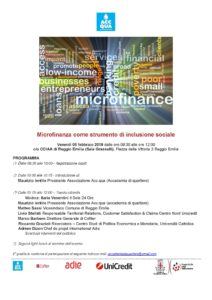 Evento "Microfinanza" 08/02/2019 - Microfinanza come strumento di inclusione sociale