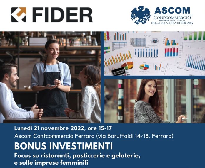 Fider e Ascom Ferrara alla conferenza sui "Bonus investimenti"
