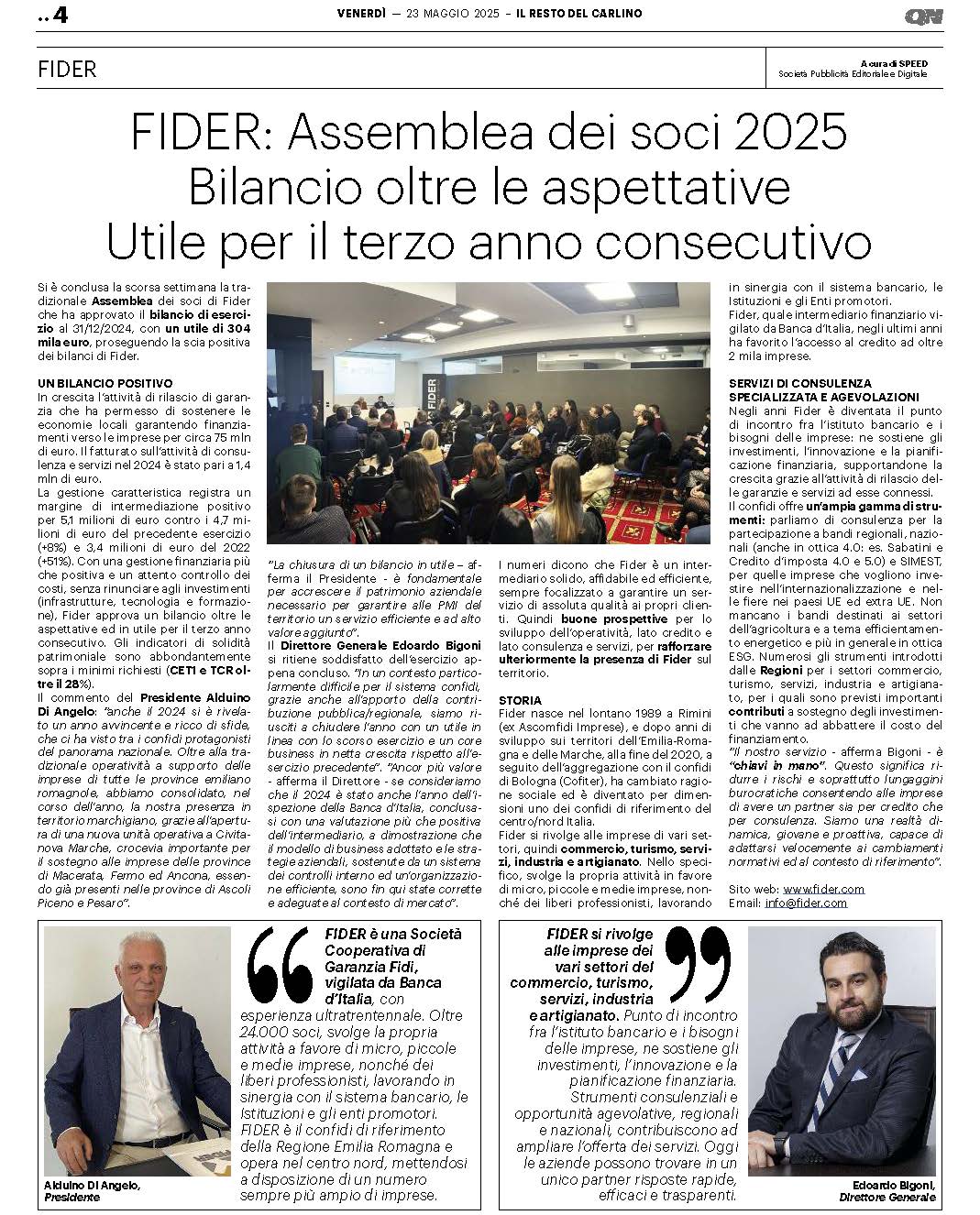 Rassegna stampa: Assemblea dei soci 2025
